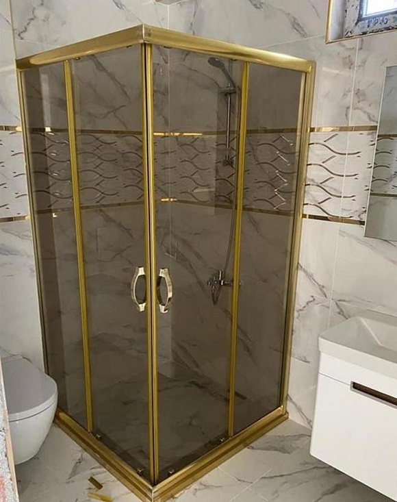 Kare Gold Detay Duşakabin